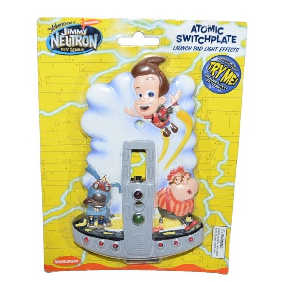 Jimmy Neutron Atomic Switch Plate Cover Launch Pad Light Effects Vtg NOS - Picture 1 of 8